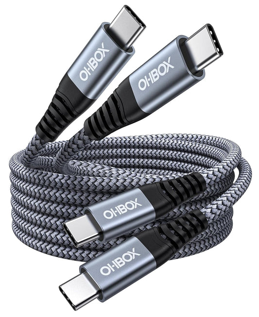 USB C to USB C Cable 60W [2Pack 6FT] USB Type C Fast Charging Cable for Car | Durable Braided iPhone USB C Charger Cable USBC to USBC Cord for iPhone 17/16/15/Pro Max/Plus, Samsung Galaxy S23 and More