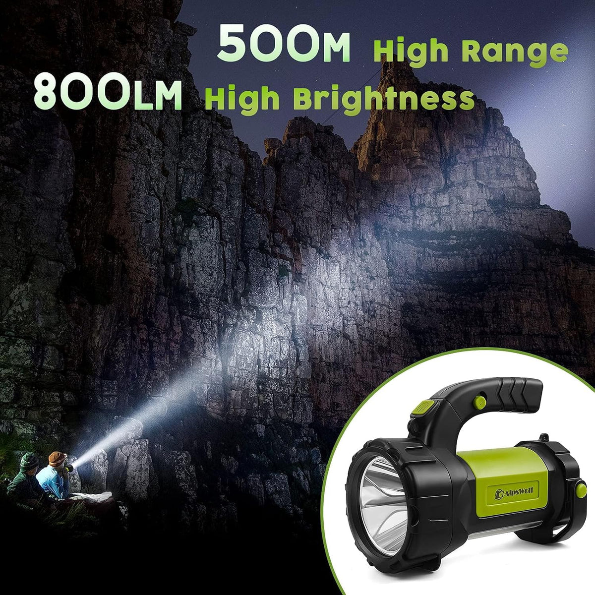 Camping Lantern Rechargeable, 2 Pack Same LED Flashlight Spotlight Lantern with 800LM, 3600 mAh, Portable Bright Camping Light for Emergency Hurricane, Outdoor Hiking Power Outages