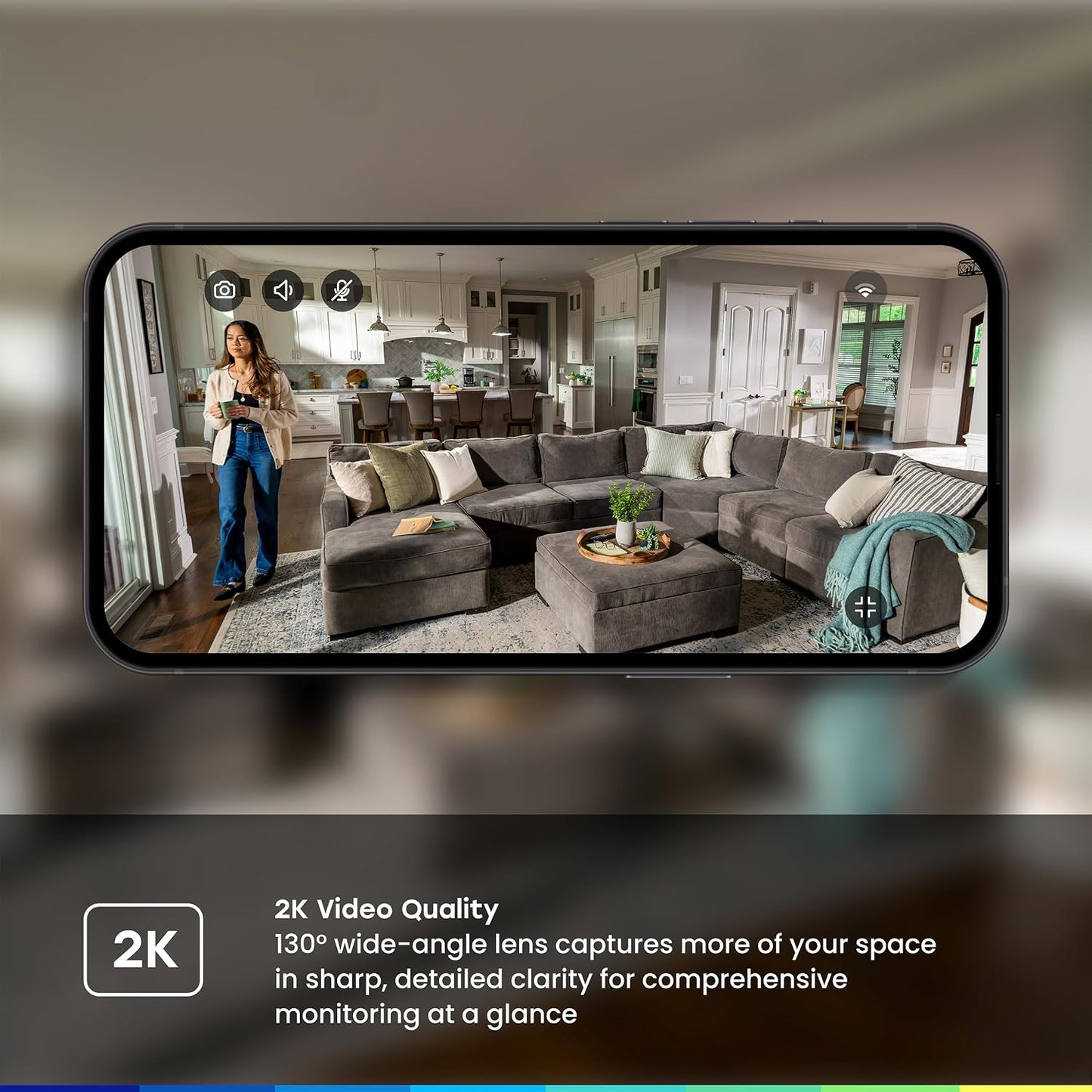myQ Indoor Plug-in Security Camera Gen 2 – 2K Smart Wi-Fi Camera with Night Vision, Baby and Pet Monitor, Motion Detection and Alerts, 2-Way Audio & App Control