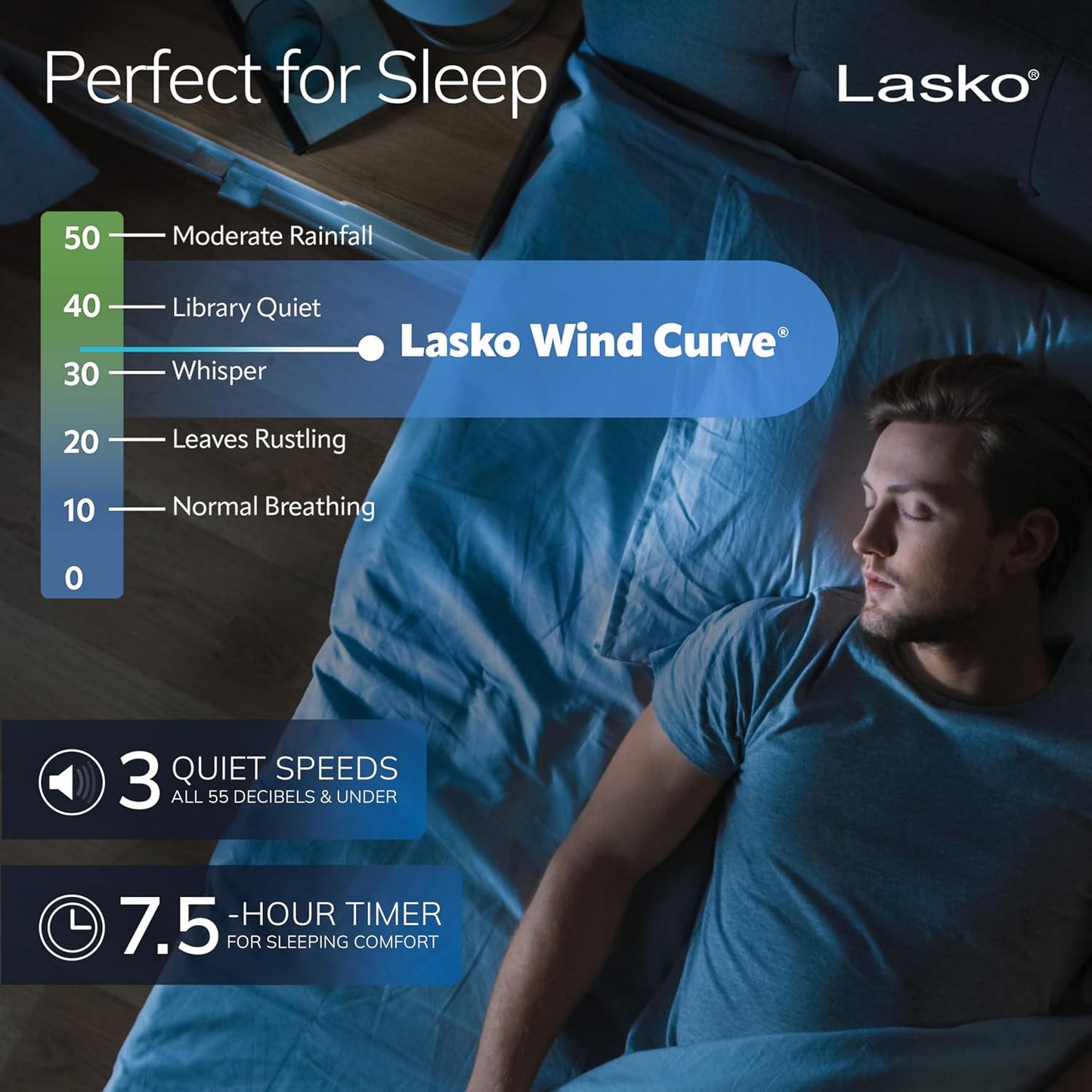 Lasko Oscillating Tower Fan with Remote - 42" - T42951 - Silver | Quiet Standing Fan for Bedroom, Office, and Home, 3 Speeds, Timer, Powerful Cooling Air, Nighttime setting, Space-Saving