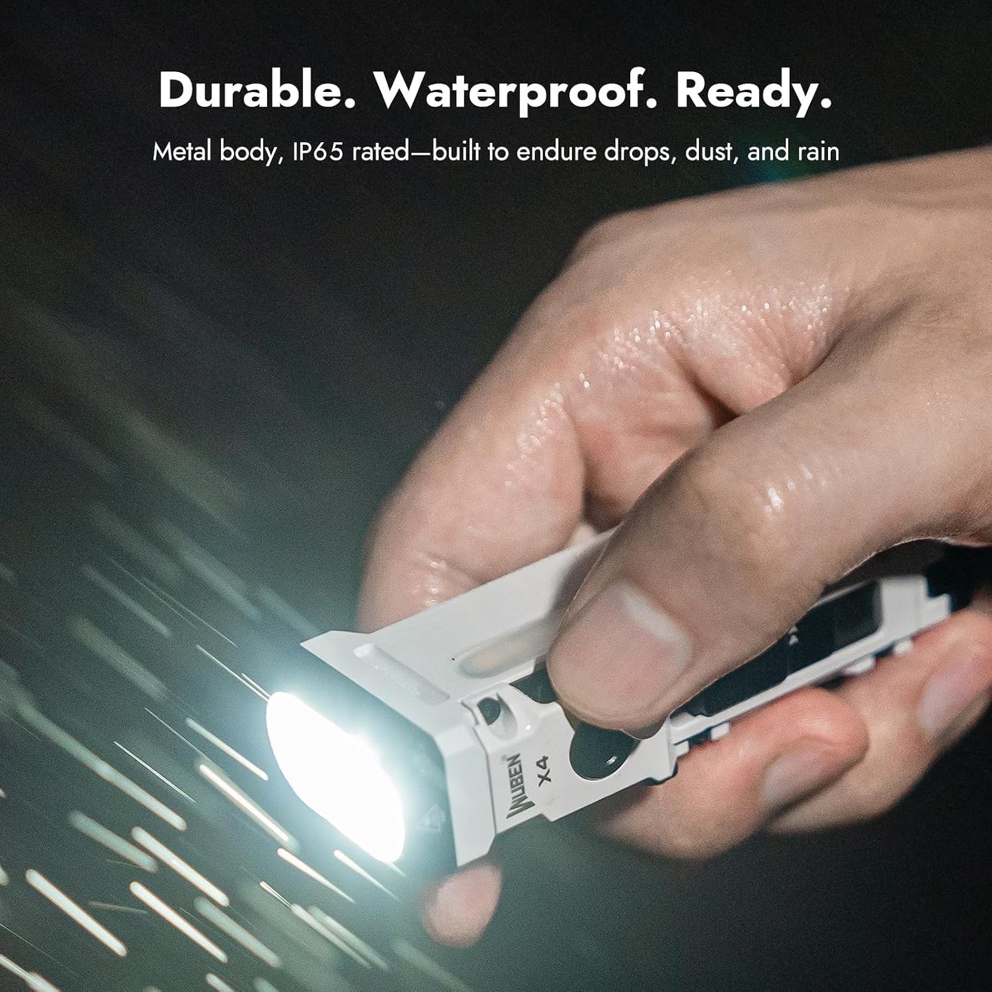 WUBEN X4 Flashlight Rechargeable,Compact EDC Light with RGB Lighting | 1500 Lumens Mini Tactical Flashlight with Clip & Tail switch,Small Handheld Flashlight for Camping,Emergency,Reading & Walks