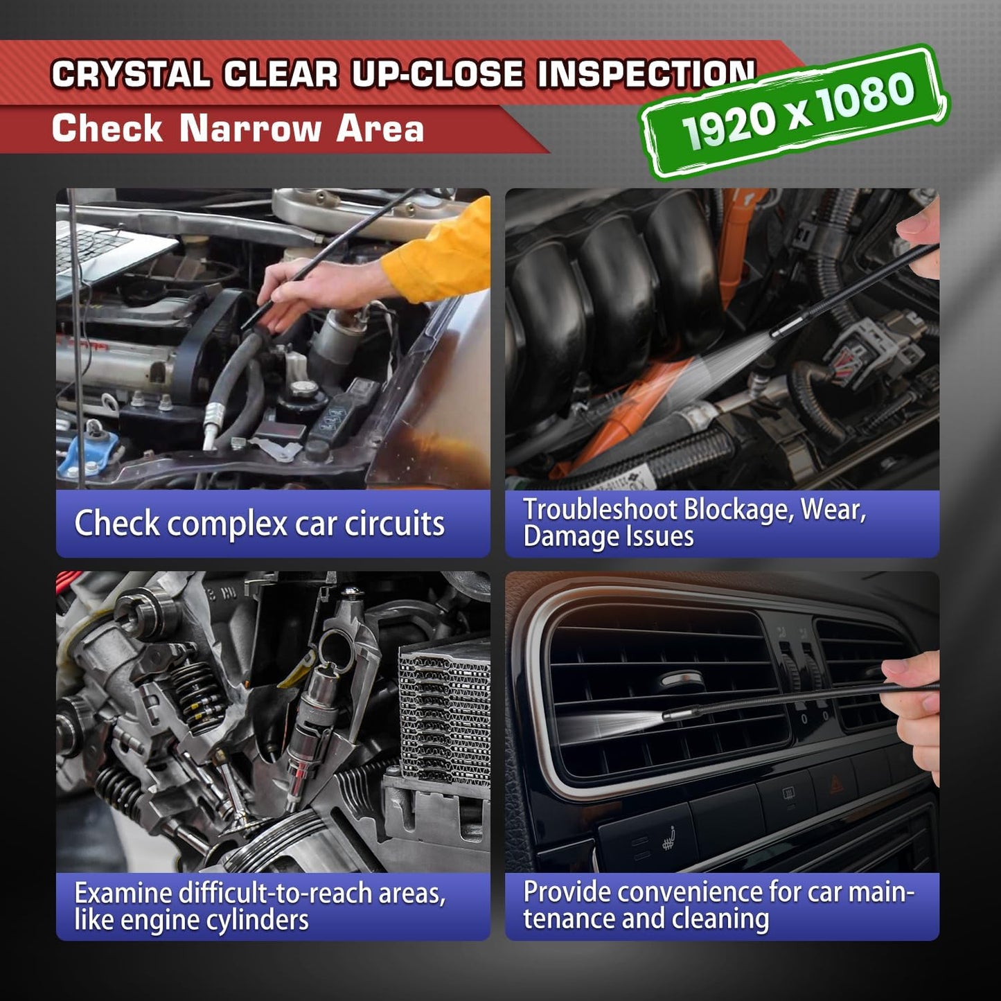 2026 Autel MaxiVideo MV108S Digital Inspection Camera, 2MP 1920x1080 | IP67 Waterproof USB Endoscope, 8.5mm Borescope Snake Camera, 39.37'', LED Light, Work w/Autel Scanner & P.C, Up MV108 MV105S