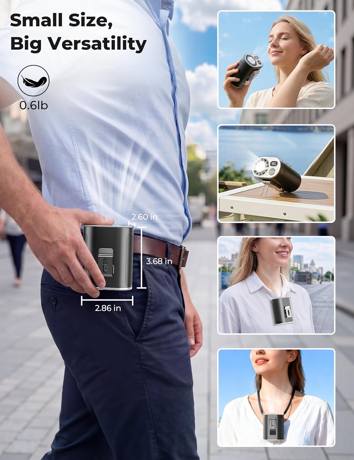 Portable Waist Fan with Ice Cooling, Instant Chill to 50℉, Mother Father Day Gifts for Mom Dad, Belt Clip Fan for Blue Collar Travel Camping Essentials, 12000RPM Cool Gadgets for Men Women 2026