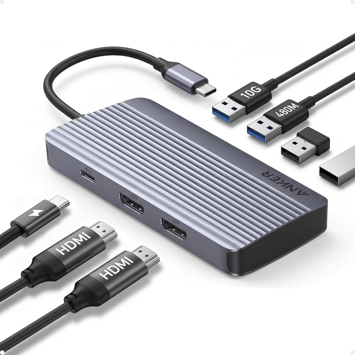 Anker 7-in-1 USB-C Hub, Dual Monitor USB C Docking Station