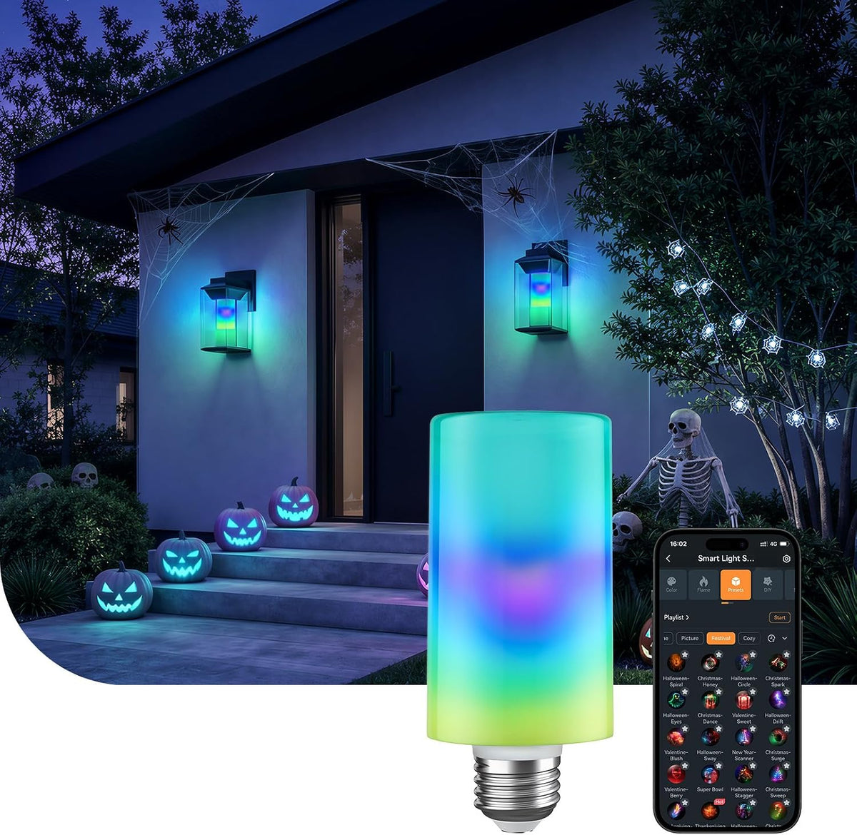 Linkind Smart Light Stick, Flame, Color and White Smart Light Bulb, 850lm
