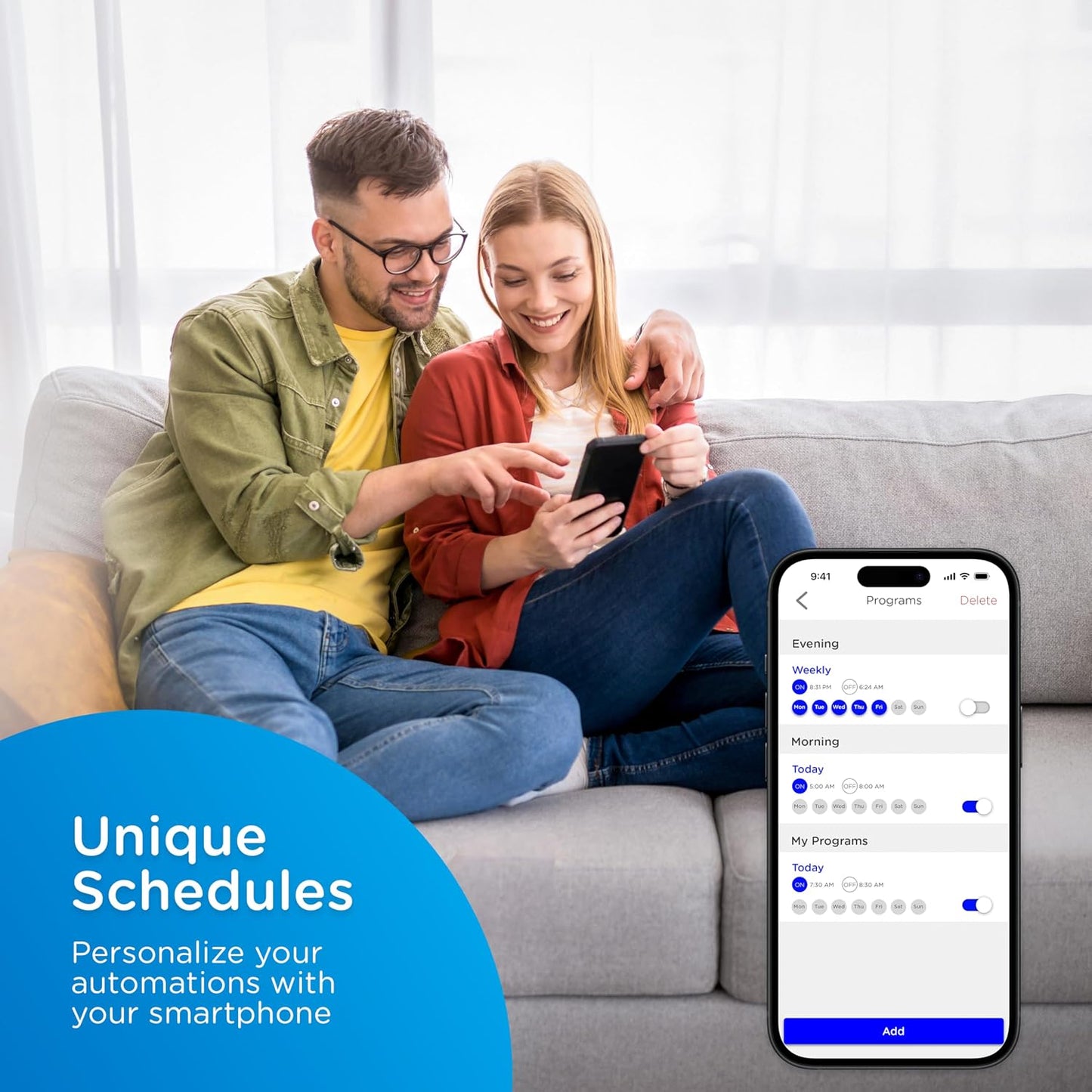 Enbrighten Vibe Outdoor Dual‑Outlet Wi‑Fi Matter Smart Plug, 2.4GHz, No Hub Required, Compatible with Alexa, Google Assistant and Apple HomeKit, Dual Grounded Plug‑in Outlets, 81912-TS1