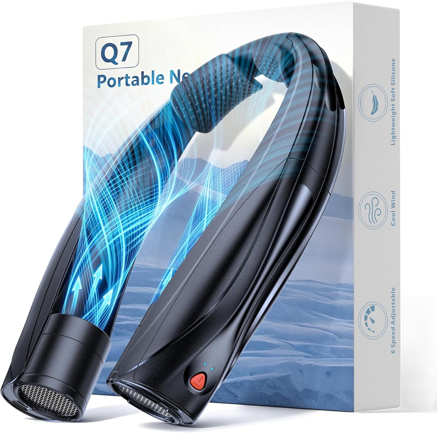 Portable Neck Fan, 6000mAh Personal Fan, 360° Cooling Rechargeable Wearable Fan, 6 Speeds Adjustable Hands-Free Fans for Travel, Outdoor, Office, Ideal Summer Gifts