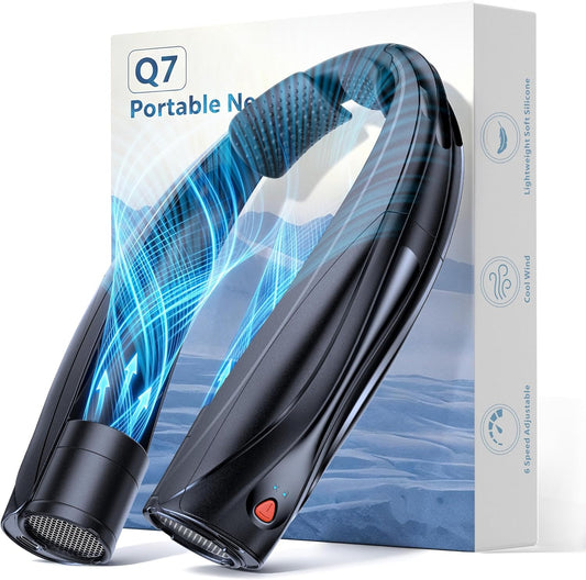 Portable Neck Fan, 6000mAh Personal Fan, 360° Cooling Rechargeable Wearable Fan, 6 Speeds Adjustable Hands-Free Fans for Travel, Outdoor, Office, Ideal Summer Gifts