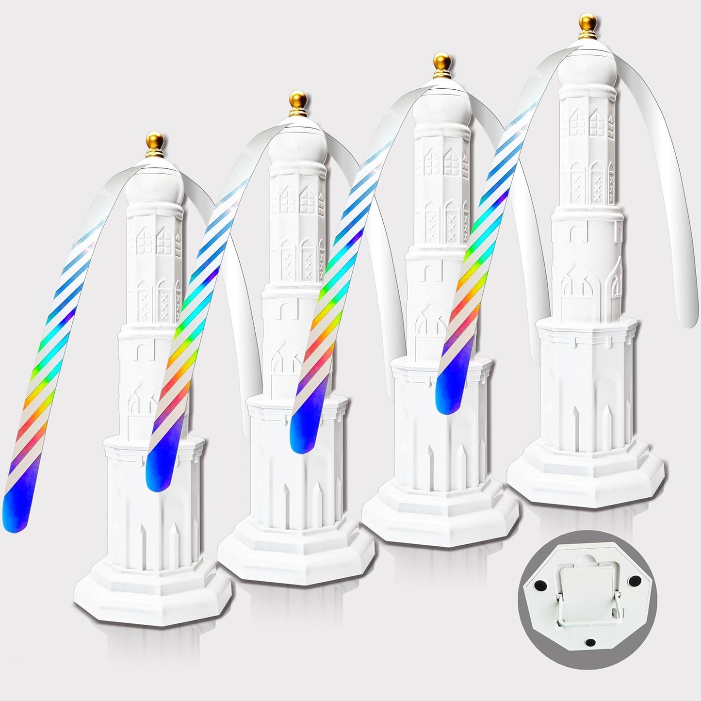 4pack Food Fan for indoor Meals,Portable Food Spinning Fan For Restaurant,Party,Picnic,Outdoor Dinner(White)