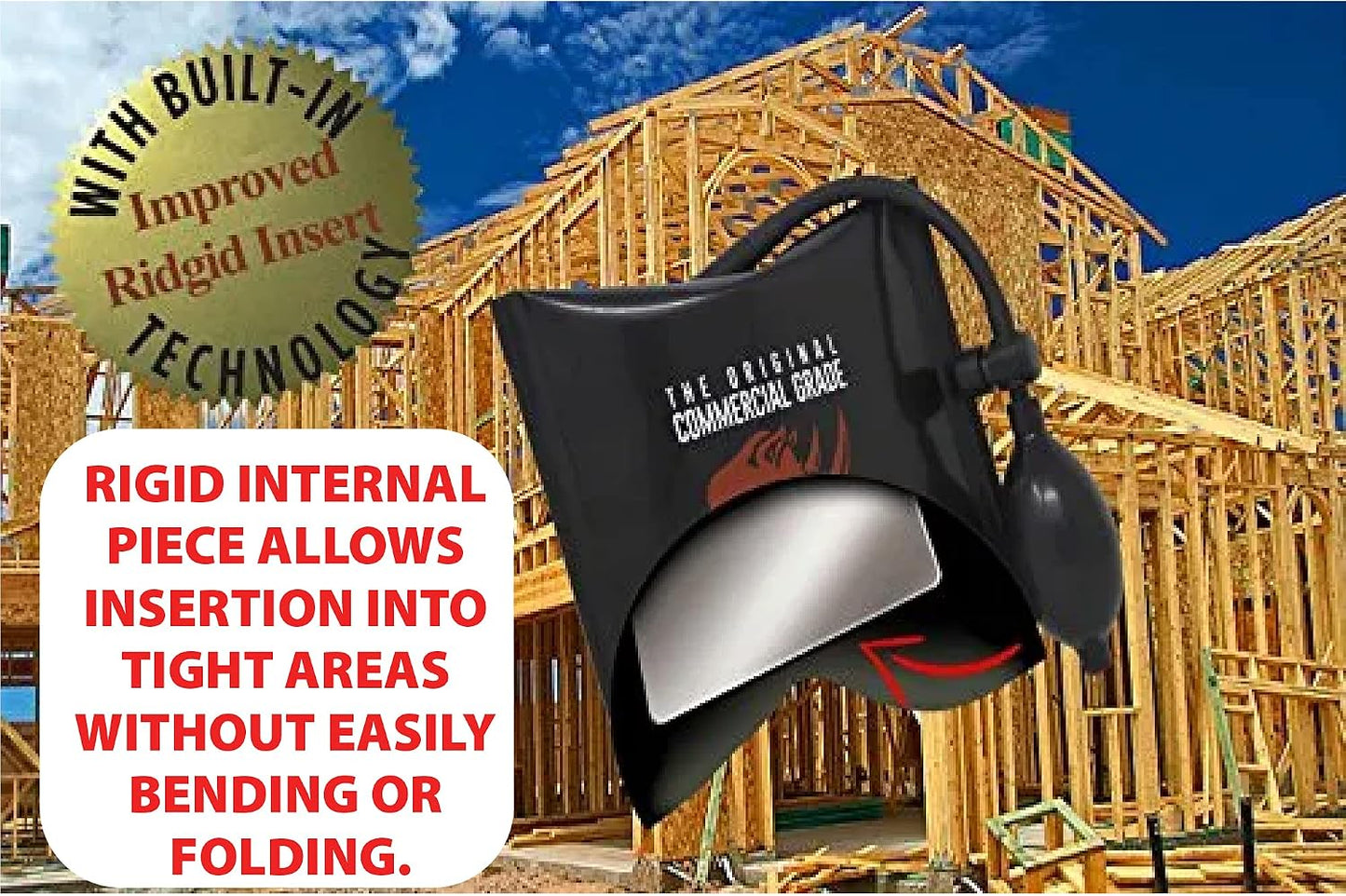 The Original Rhino Strong Commercial Grade Air Wedge Bag Pump Professional Leveling Kit & Alignment Tool Inflatable Shim Bag 3 Piece (Small, Medium, Large). 3 sizes for all of your individual needs.