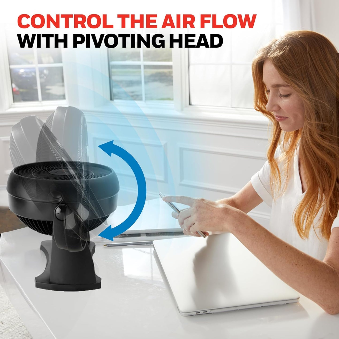 Honeywell TurboForce Air Circulator, Small Tabletop Fan, Quiet Personal Fan for Home or Office, 3 Speeds, 90 Degree Pivoting Head, Black, HT900 | Quiet Personal Fan for Home or Office, 3 Speeds, 90 Degree Pivoting Head