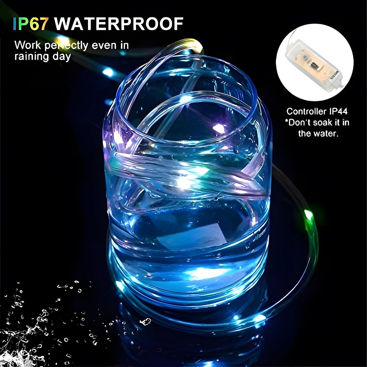 ANJAYLIA 66FT 200 LED Color Changing Rope Lights with Plug and Remote | Led Outdoor Waterproof Rope Light with Color Option, 7 Modes, Timer, Memory, Remote For Bedroom, Deck, and Holiday Decor