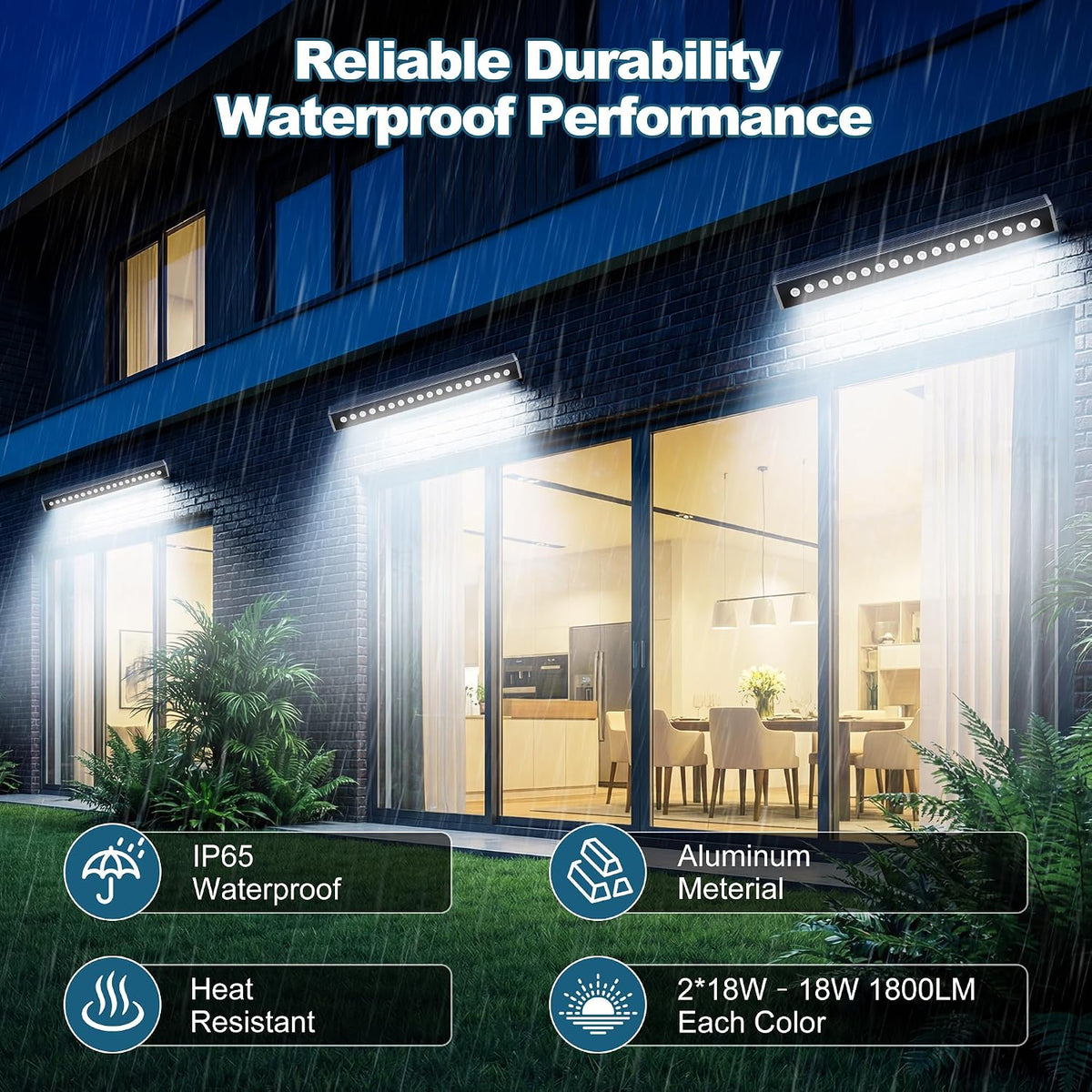 Smart LED Light Bar 20" – WiFi App & Remote Controlled RGB Wall Washer, 2700K-6500K Tunable White, 100% Dimmable IP65 Waterproof Outdoor Light Fixture, Voice Control, for Patio Garden Stage