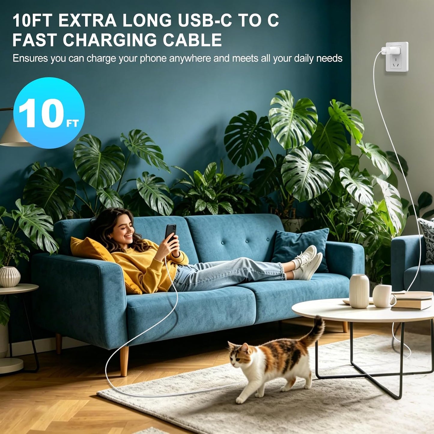 60W Super Fast USB C Charger for Samsung,2Pack TypeC Android Phone PD Wall Charger Block,10FT Chargers Fast Charging USB-C Cord Compatible with Galaxy S26 Ultra/S26+/S26/S25 Ultra/S25+/S25/S24/S23/S22
