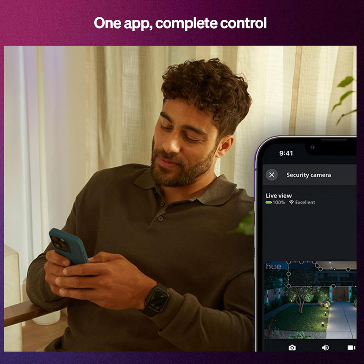 Philips Hue Secure Starter Kit - Includes 3 Secure Contact Sensors (White), 1 Indoor Motion Sensor, 1 Bridge, 2 White & Color Ambiance Smart Bulbs - Easy to Install, Works with Hue App