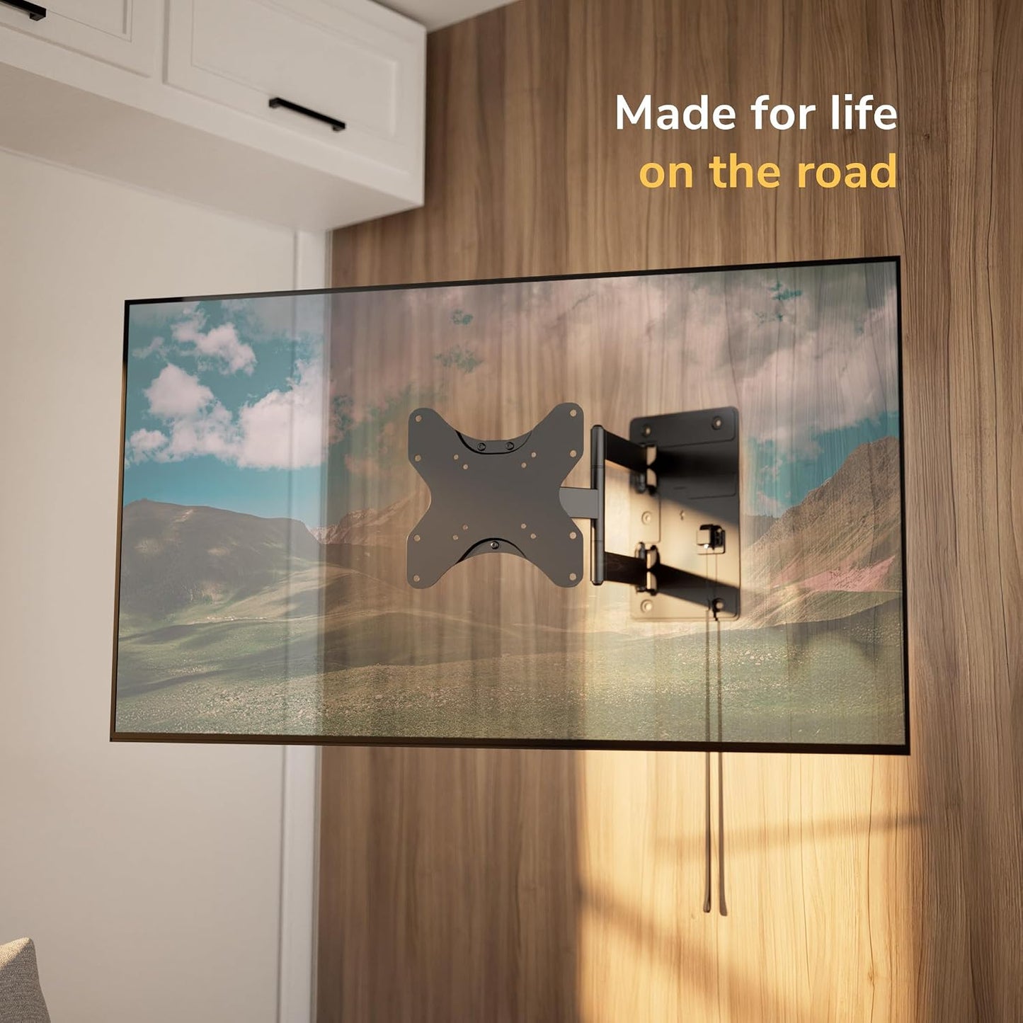 Mount-It! Lockable RV TV Mount for 23-43 Inch TVs, Full Motion Swivel Tilt Wall Mount for Camper, Travel Trailer, Motorhome, Truck & Boat, Quick Release Locking Arm, VESA 75x75-200x200mm, 77 lb