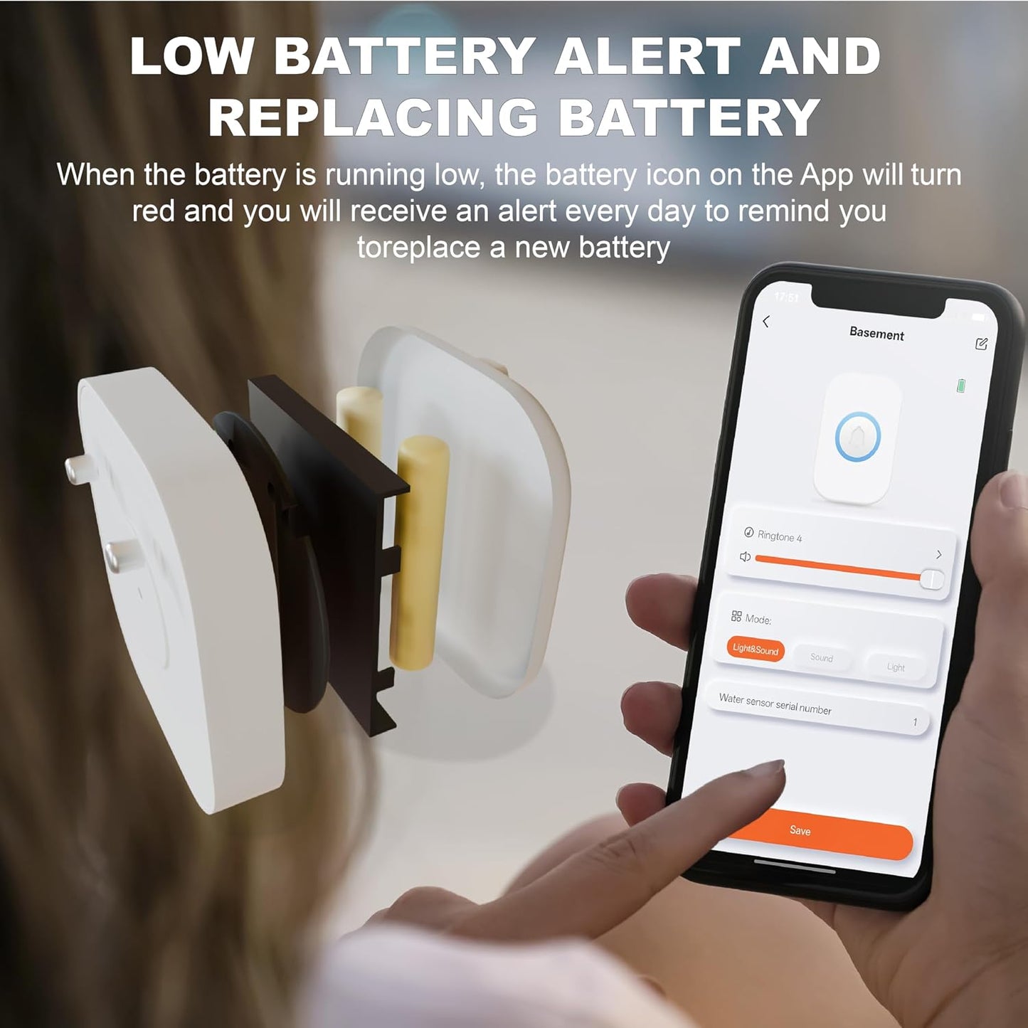 3-Pack Smart Water Leak Detector 110dB Alarm 500ft Range, WiFi Home Sensors for Basement/Bathroom - App Alerts & Email Notifications, Prevent Flood Damage