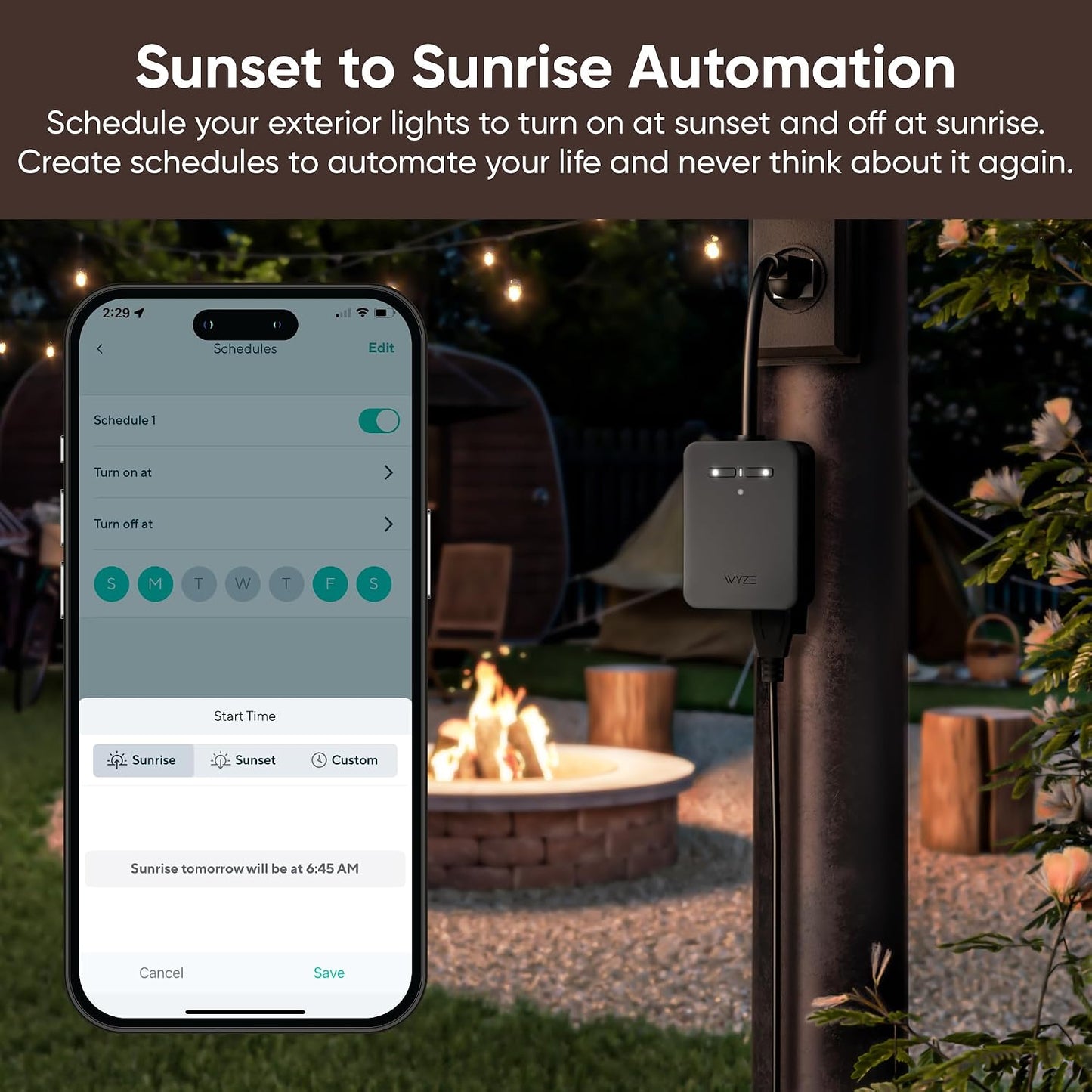 Wyze Plug Outdoor, Dual Outlets Energy Monitoring, IP64, 2.4GHz WiFi Smart Plug, Works with Alexa, Google Assistant, IFTTT, No Hub Required, Black