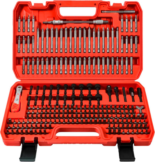 AMM 232-Piece Ultimate Screwdriver Bit Set, Cr-V Steel Impact Driver Bits, Includes Security, Drill, Nut Driver, Ratchet Wrench & Holder