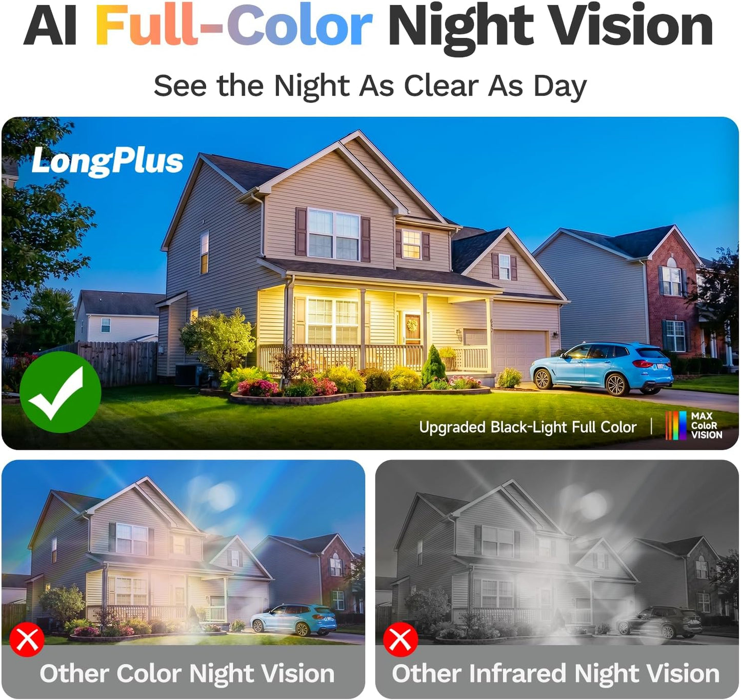 LongPlus 3K 5MP Magnetic Window Camera with Night Vision, 2.4&5GHz WiFi Safeview Window Security Camera, Indoor Window Camera for Home Security, 24/7 Recording, Human/Car Detection,Two-Way Audio