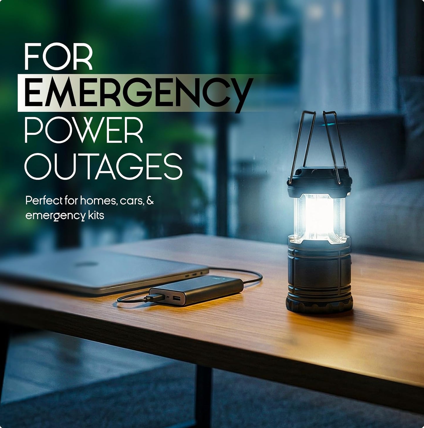 MalloMe LED Camping Lantern, Battery Powered Lanterns for Power Outages, Portable Hanging Collapsible Camping Lights for Outdoor, Home, Emergency, Hurricane Lamp Survival Outage Light 3 x AA Operated