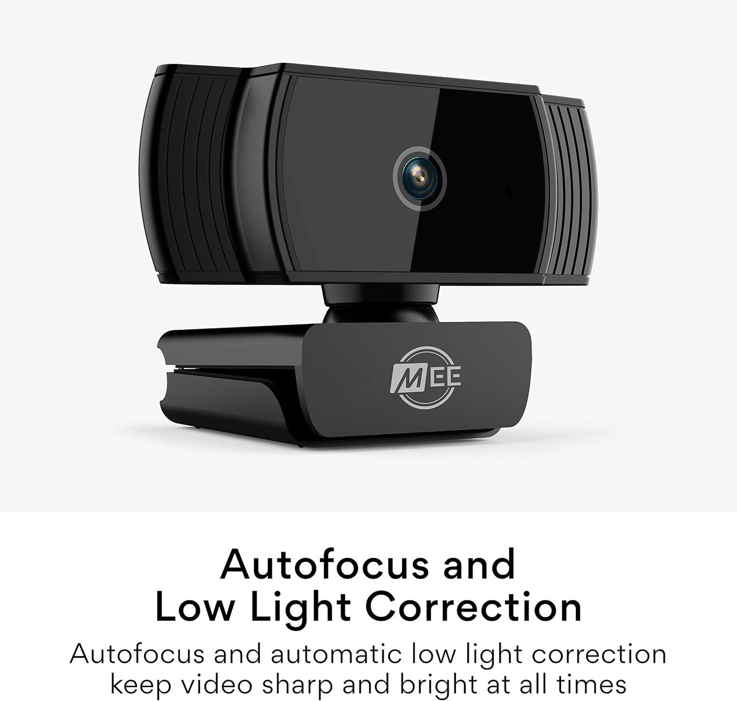 MEE Audio C6A 1080p HD Webcam with Microphone, Autofocus, Low Light Correction, 360° Rotation; USB Streaming Web Camera for Video Calling via Zoom/Hangouts/Skype on Computer PC Mac Laptop Desktop