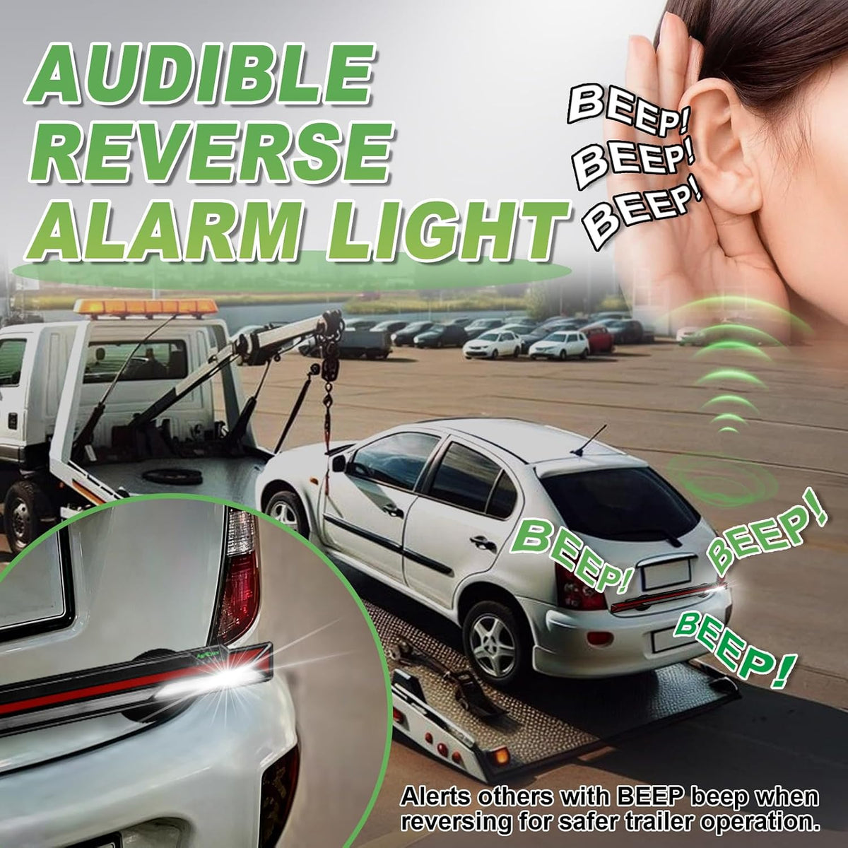 Agrieyes T328 Solar Wireless Tow Light Bar w/Receiver, Truck Towing Lights