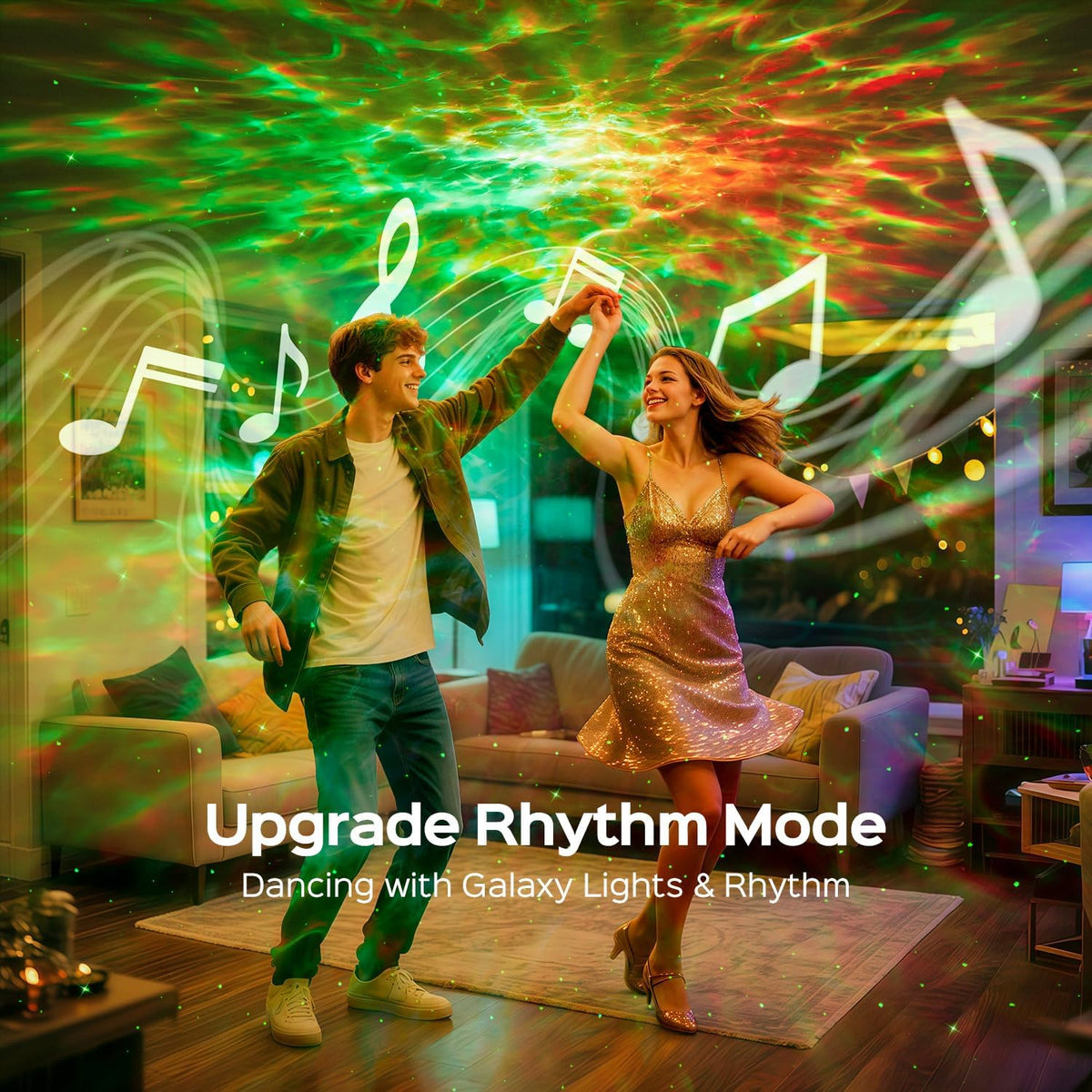 One Fire 360 Game Lights Galaxy Projector Gaming Accessories Gaming Room Decor Green Star Bluetooth Speaker+15 White Noise Man Cave Accessories Cool Gifts for Men Birthday Gift Cool Stuff for Teen Boy