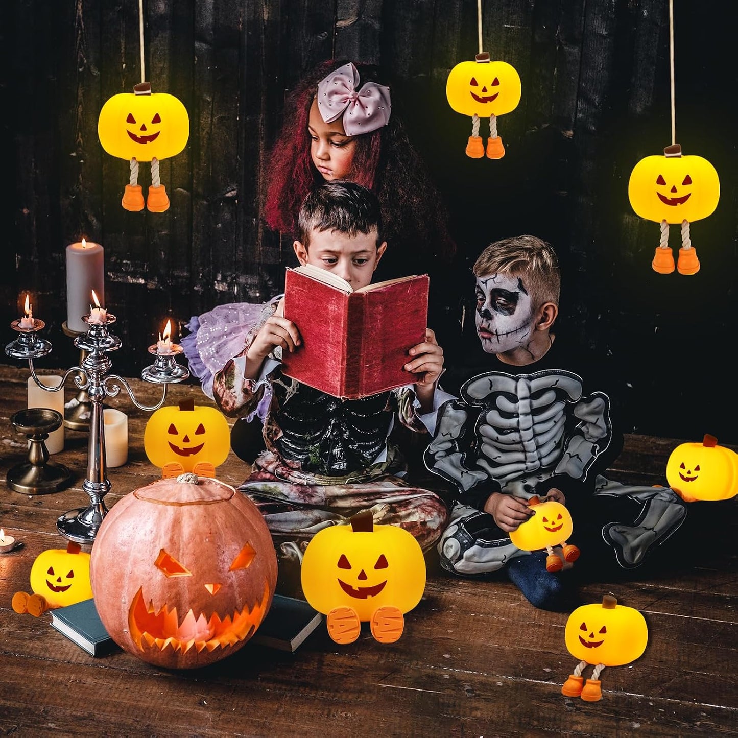 Pumpkin Night Light for Kids Cute Jack O Lantern Halloween Decor Nightlight for Baby Nursery Toddler Squishy Pumpkin Lights Cordless Rechargeable Dimmable Silicone Bedside Lamp Halloween Gifts