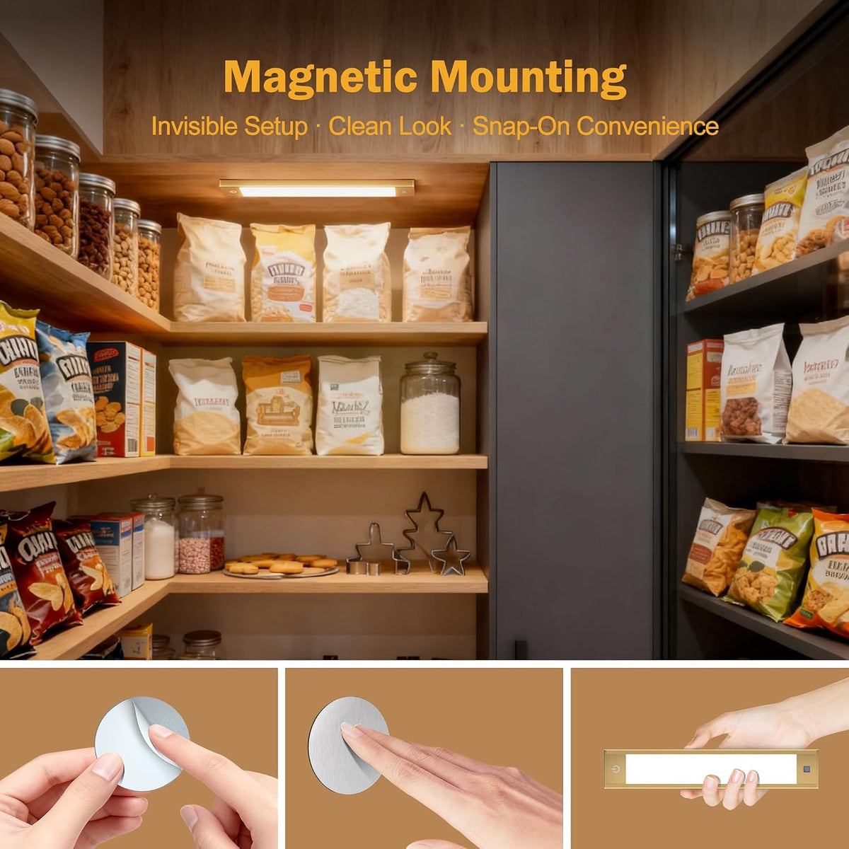 V4light Motion Sensor Cabinet Light, Rechargeable, Dimmable, 2Pcs, 9in