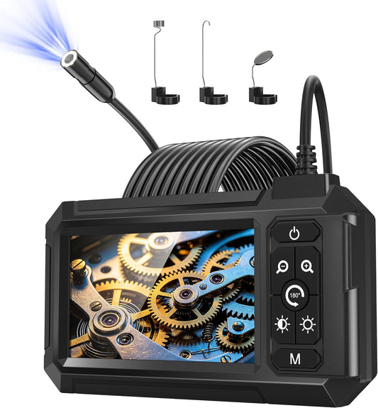 Endoscope Camera with Light, 1080P HD Borescope with 4.3" IPS Screen | IP67 Waterproof Snake Inspection Camera with 8 LEDs, 16.5FT Scope Tool for Automotive, Wall, Vent, Drain, Pipe