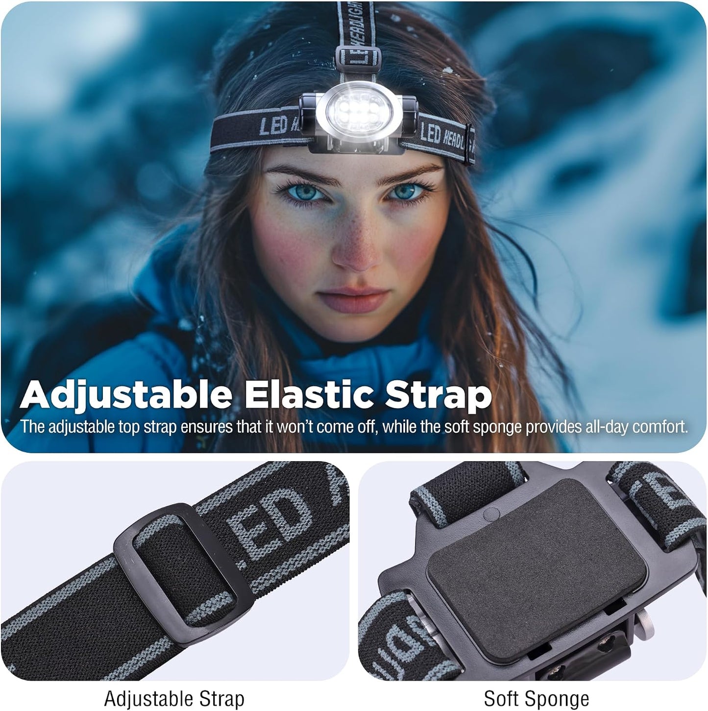 EverBrite 5 Pack LED Headlamp, Pivoting Head with Adjustable Headband | Batteries Included, 4 Lighting Modes, Pivoting Light Head, Adjustable Headband, Perfect for Camping, Running, Hiking