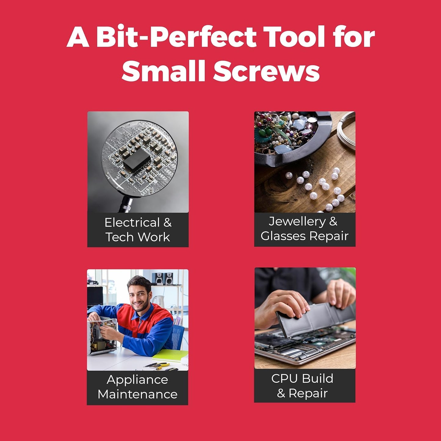 MEGAPRO® 24-in-1 Precision Multi-Bit Screwdriver | Small Screw Application | Micro-fasteners | Eyeglass & jewelry Repair | Small Electronics Maintenance | Precision Tamperproof Bits