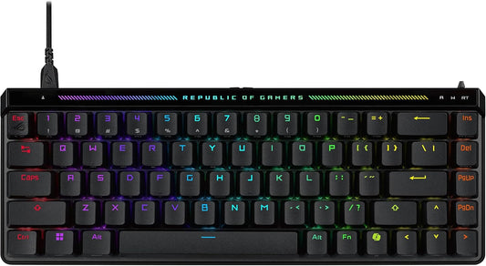 ASUS ROG Falchion Ace HFX Hall Effect Gaming Keyboard – 65% TKL, Dual USB-C, Magnetic Switches, Rapid Trigger, Speed Tap, 8000 Hz Polling, Touch Panel, Portable, Protective Cover, PBT Keycaps - Black