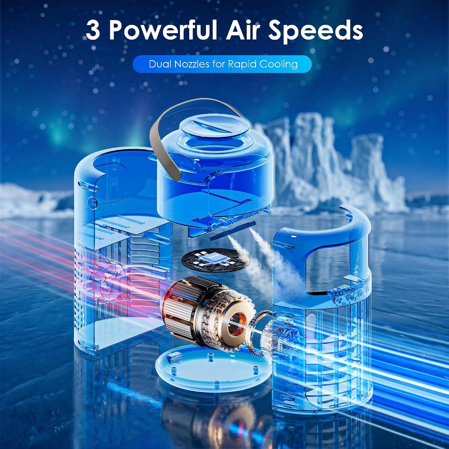 Portable Air Conditioners, Evaporative Air Cooler, 4-in-1 Portable AC Fan, 1500ML Tank, 3 Speeds & 2 Mist Modes, Remote, USB-C Cooling for Bedroom Office Camping