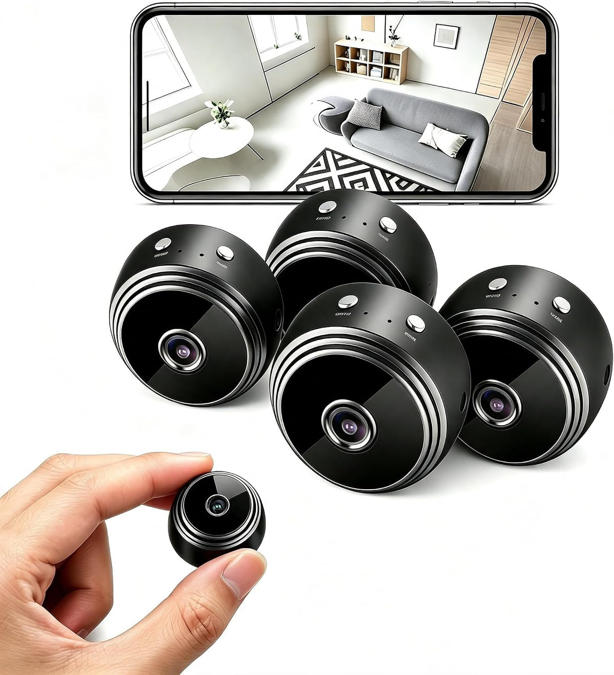 4 Pack Hidden Camera 1080P WiFi Night Vision for Pet Baby Home Security