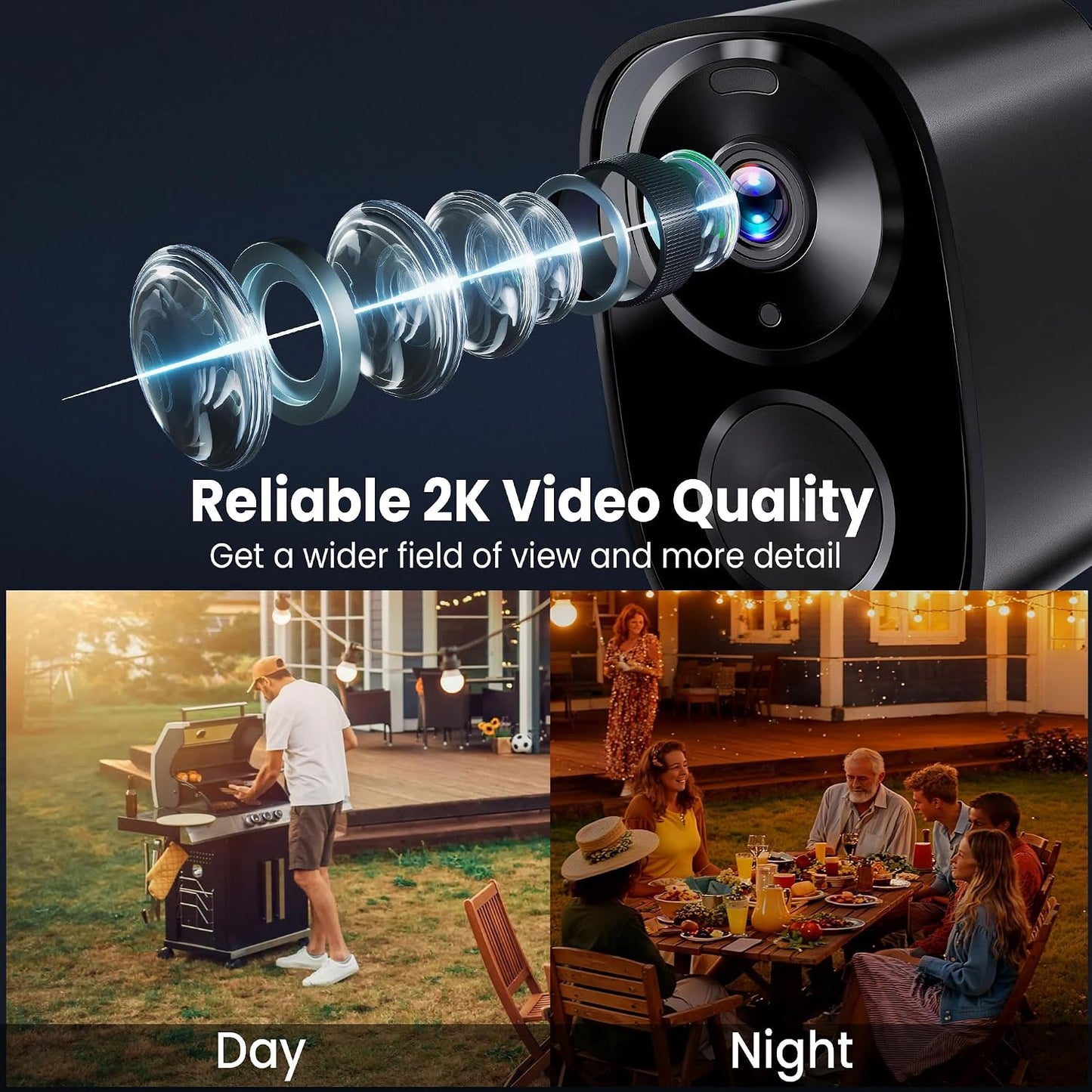 2026 Enhanced 2K UHD Security Cameras Wireless Outdoor – Free Cloud & SD Storage, Dual-Band WiFi 2.4G/5G, Full-Color Night Vision, 6-Month Battery, Motion Alerts, IP66 Weatherproof, 2-Way Talk