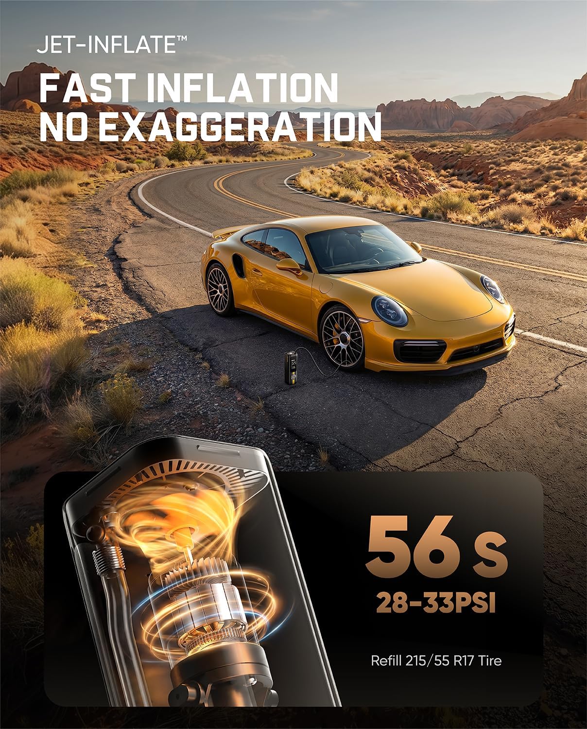 Fanttik X8 APEX Tire Inflator Portable Air Compressor, 1 Min Fast Inflation | 150PSI Cordless Tire Inflator with LED Dual Screen, Handed Inflator for MPV, Car, Bike, Motorcycle, Up to 26.3″ Tires