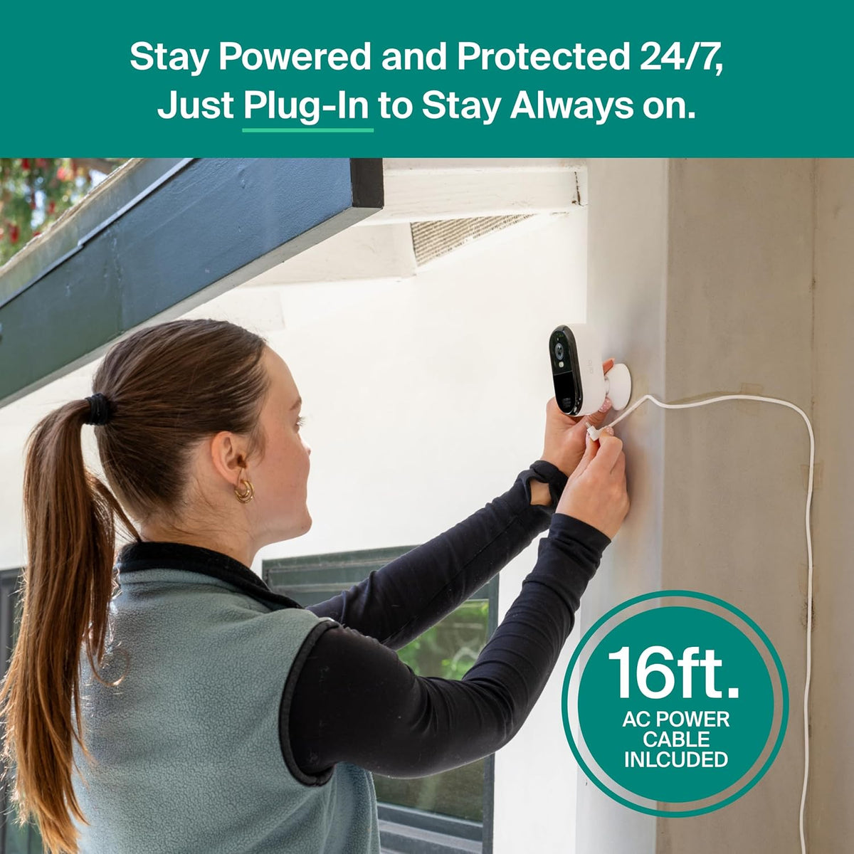 Arlo Essential Plug-in Security Camera 2K (3rd Gen) - 1-Cam