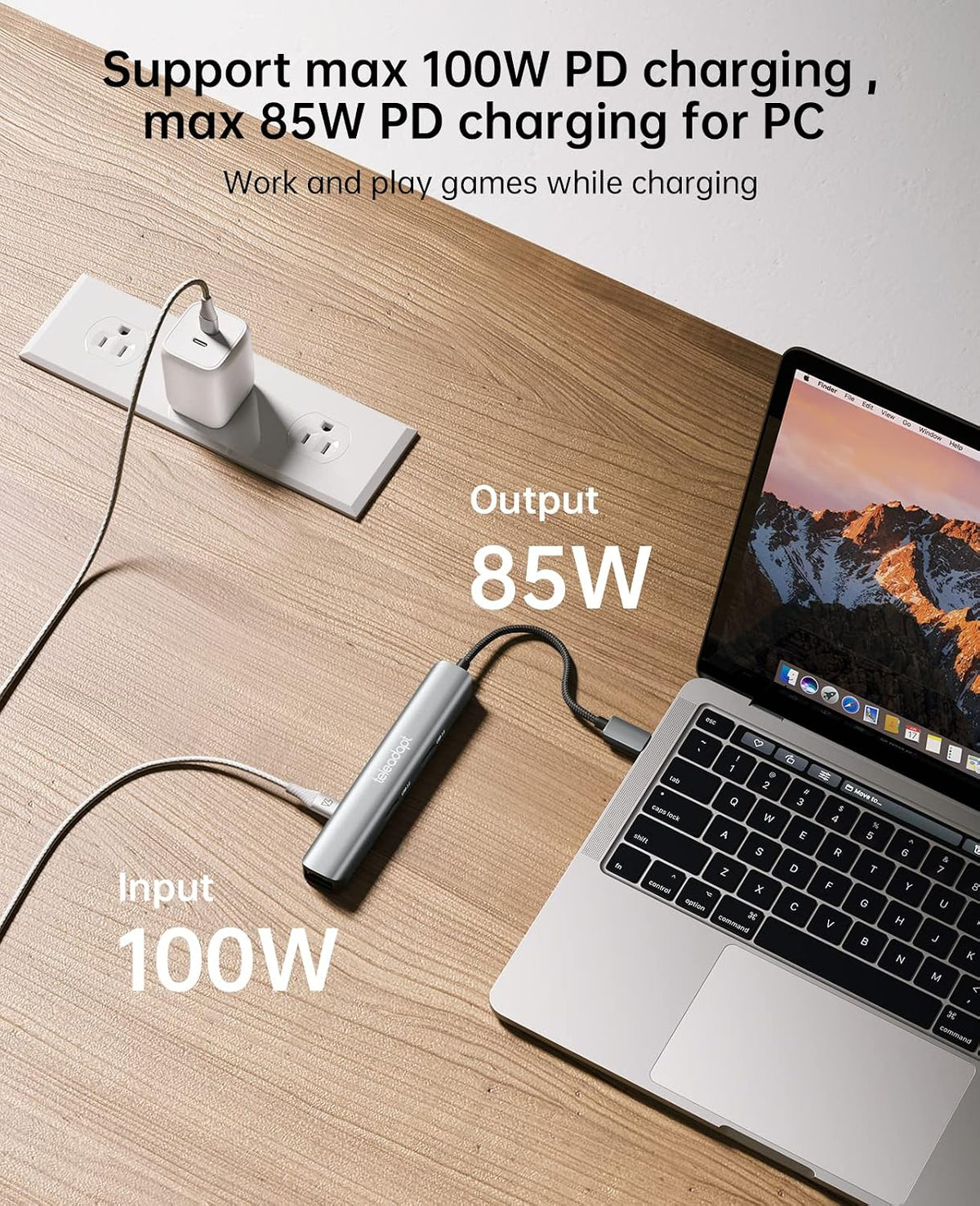 USB Type C Hub, 6 in 1 USBC HDMI Adapter for MacBook/iPad Pro/XPS