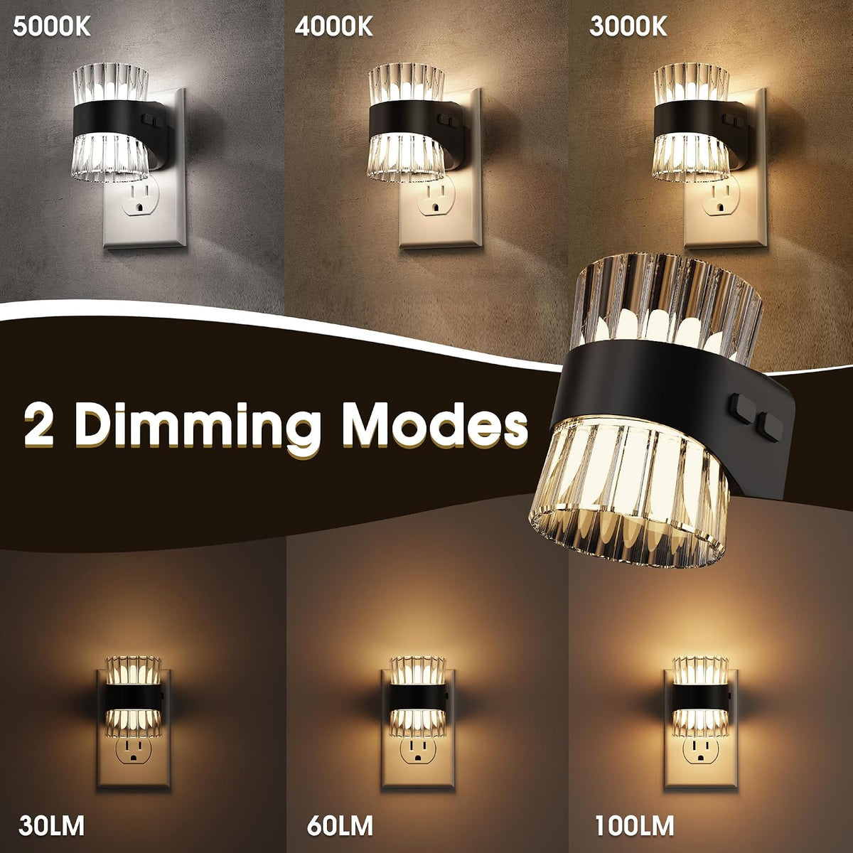 Briignite Night Light, Night Lights Plug into Wall, LED Nightlights