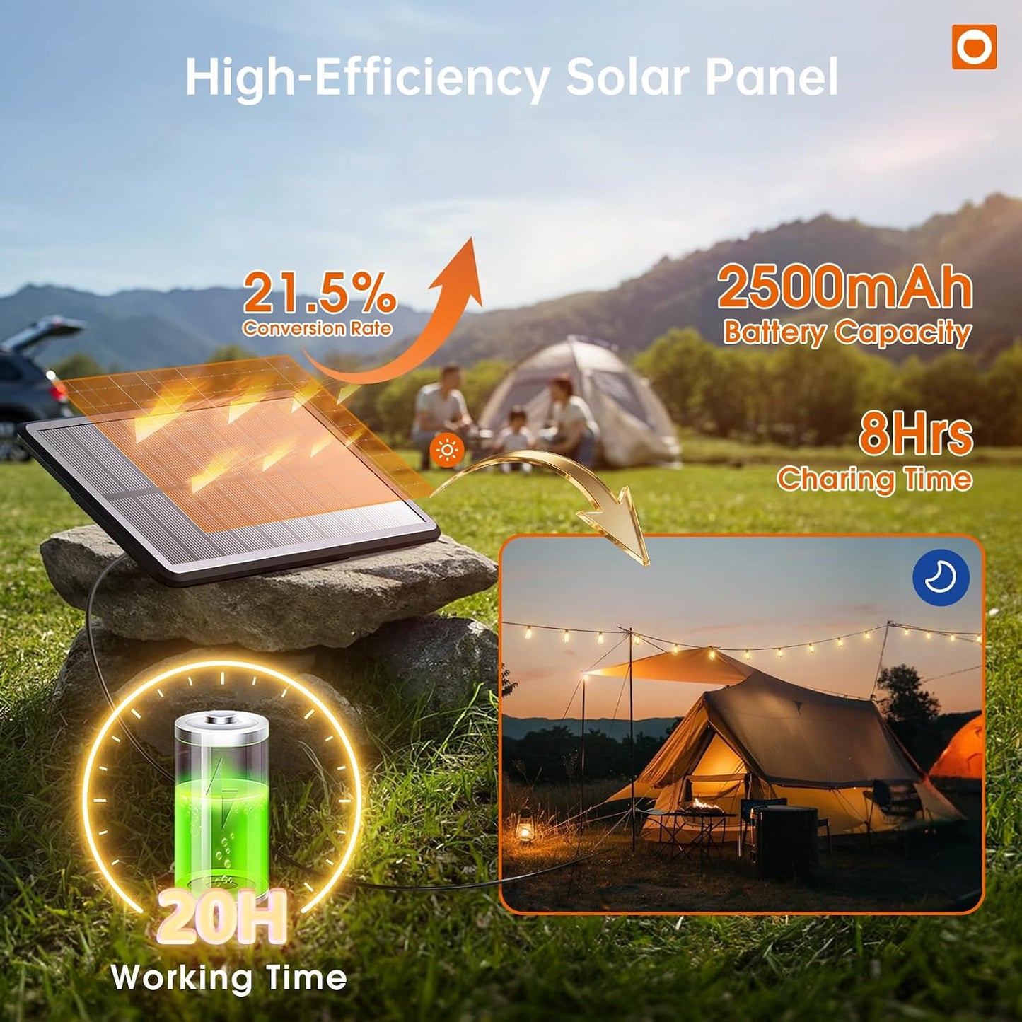 addlon 35FT Solar String Lights Outdoor Waterproof with Remote & USB Port | 10+1 LED Shatterproof Bulbs, Dimmable Solar Light Outdoor for Camping Backyard Bistro Porch