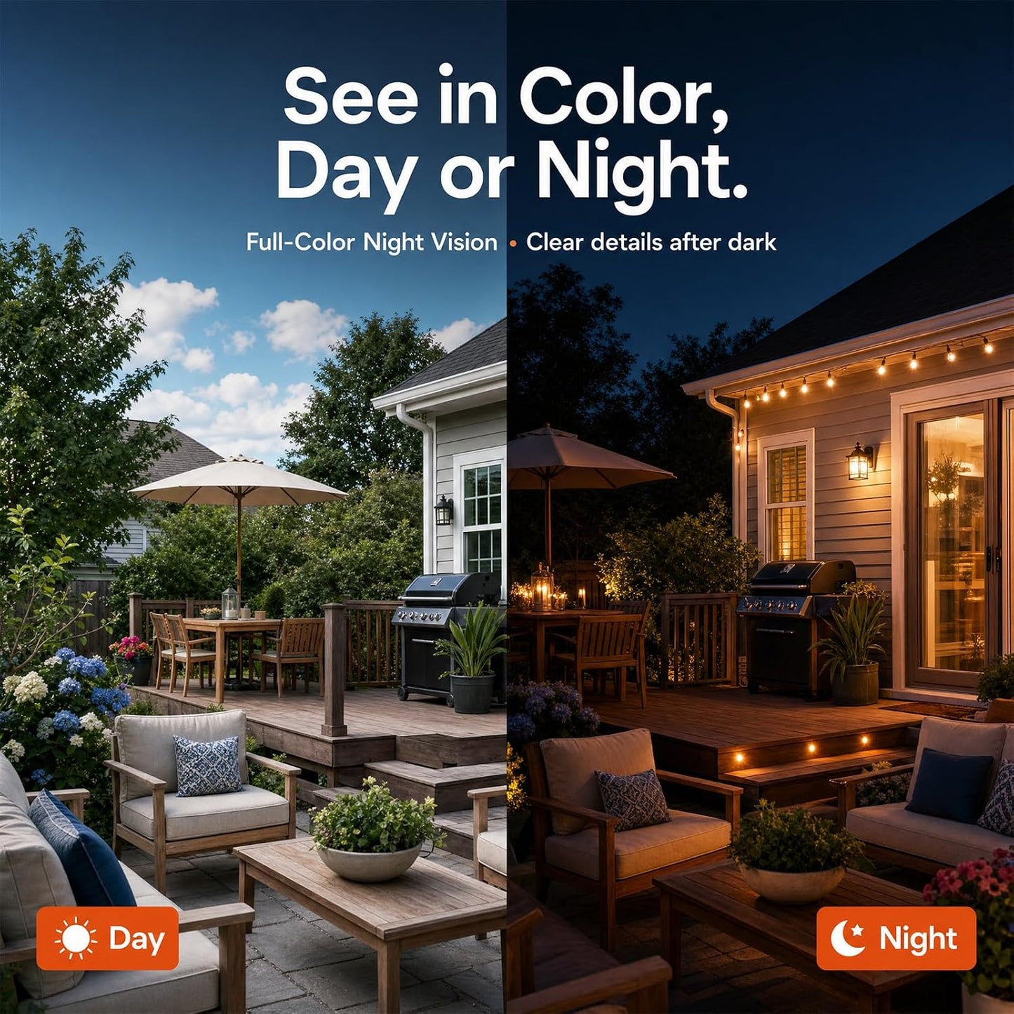 Dzees 2K Outdoor Security Cameras, Wireless Battery WiFi, Siren, 2-Pack | Motion detection, spotlight, color night vision, IP65 waterproof design, siren alarm, cloud and SD storage