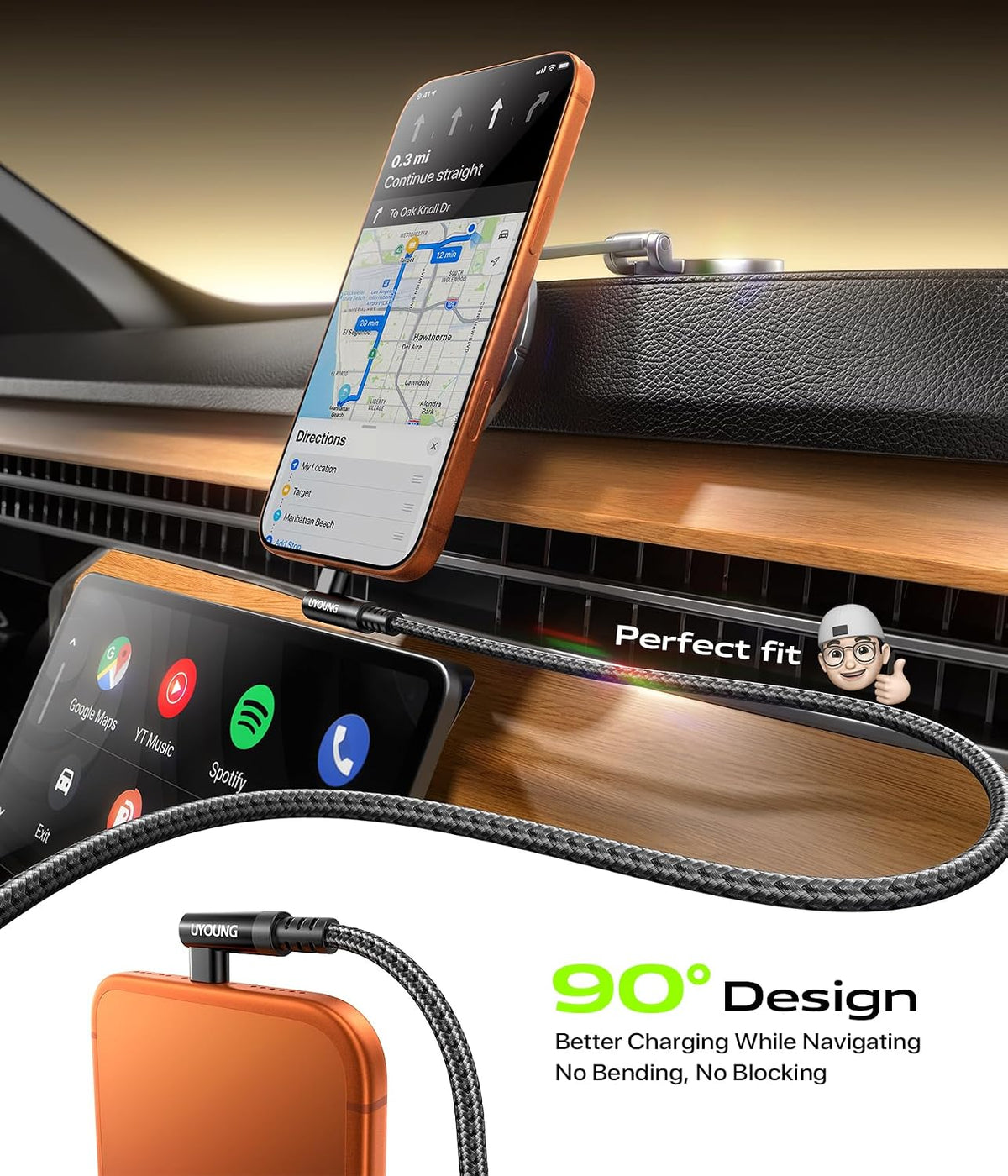 USB C to USB C Cable 90 Degree 60W USB C to C Fast Charging Cable 6ft