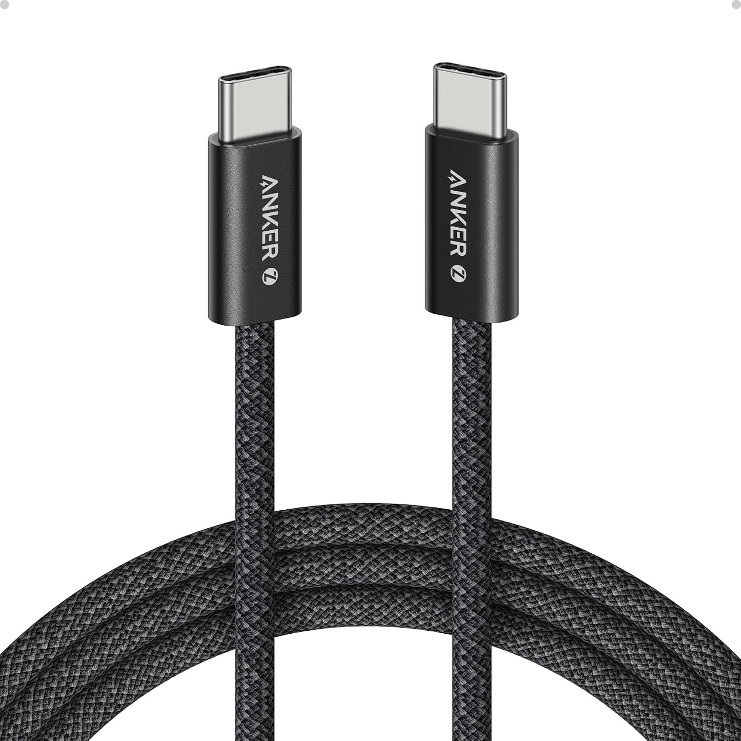 Anker Zolo USB C to USB C Cable, 240W Fast Charging Cable (6 ft, White) | Braided and Dirt-Free, Slim Connector, for iPhone 17 Series, MacBook, and More