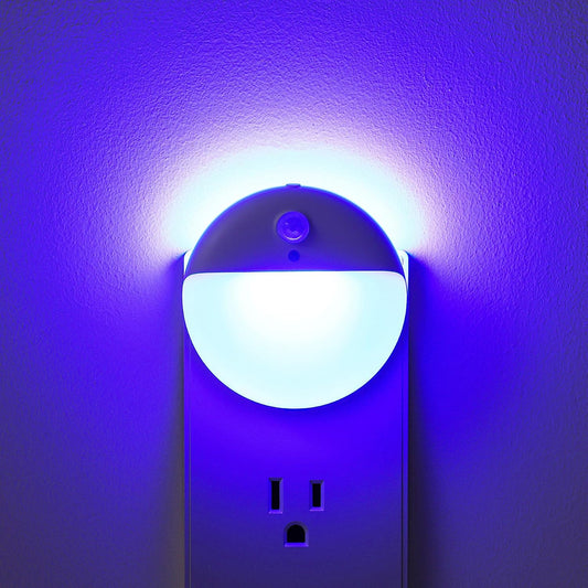 YUNLEX Blue Night Lights Plug into Wall, Motion Sensor, Dimmable, 2 Pack