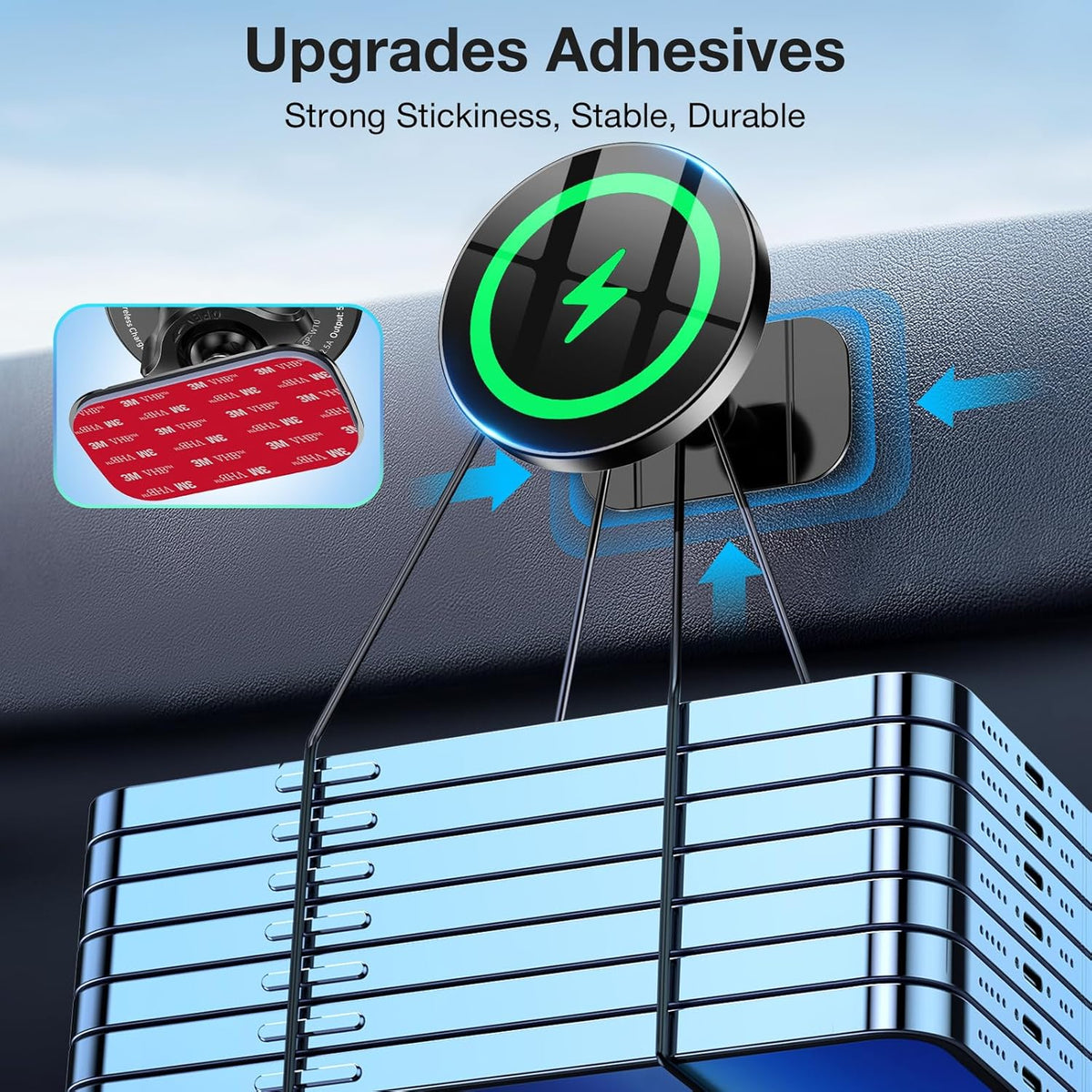 for 15W Magsafe Car Mount Charger Magnetic Wireless Car Charger for iPhone | Magsafe Car Charger Magnetic Phone Holders for Your Car Accessories Car Phone Holder Mount for iPhone 17 16 15 (Black)