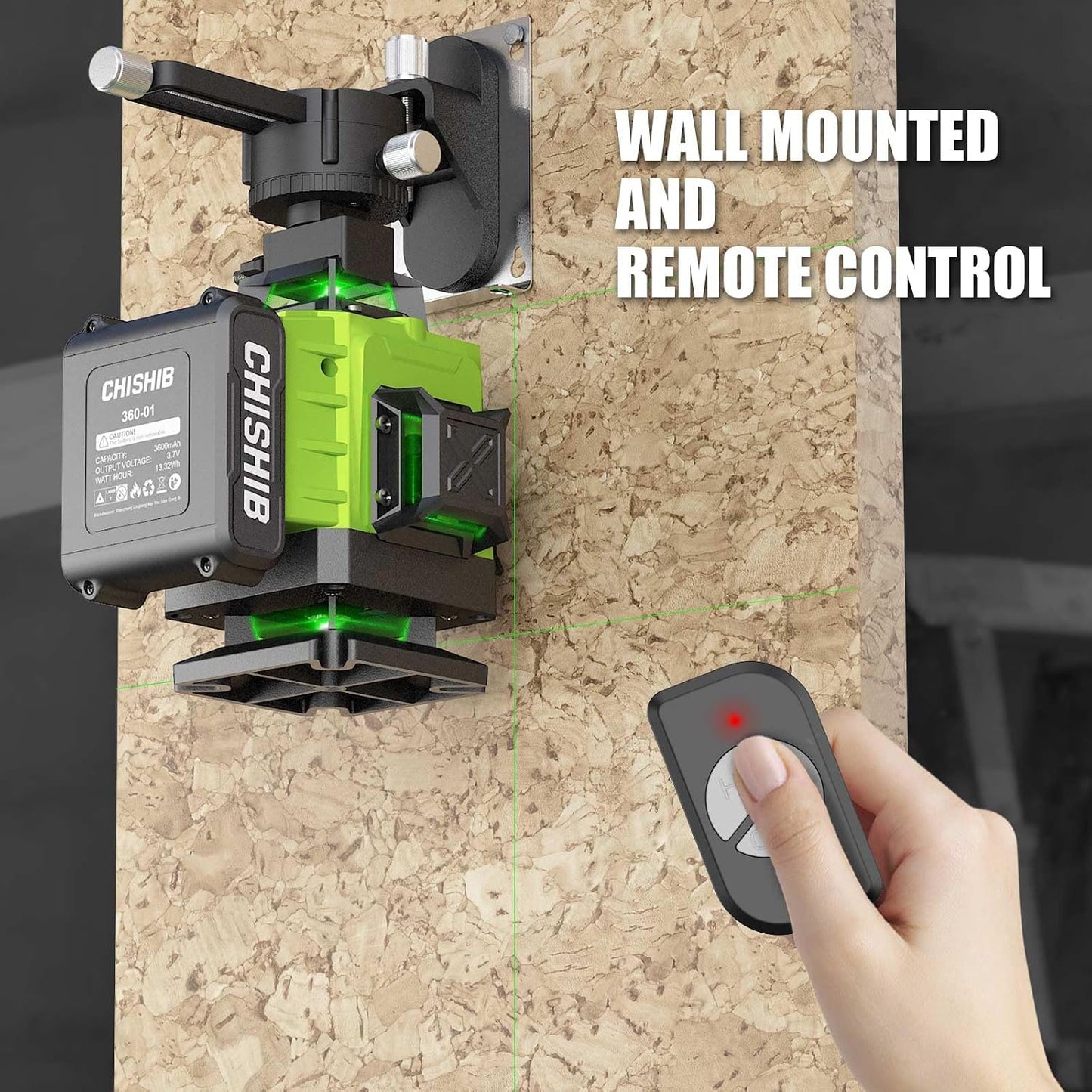 WEIDDW Laser Level 360° Green Cross Line Self Leveling Laser Measuring Tool