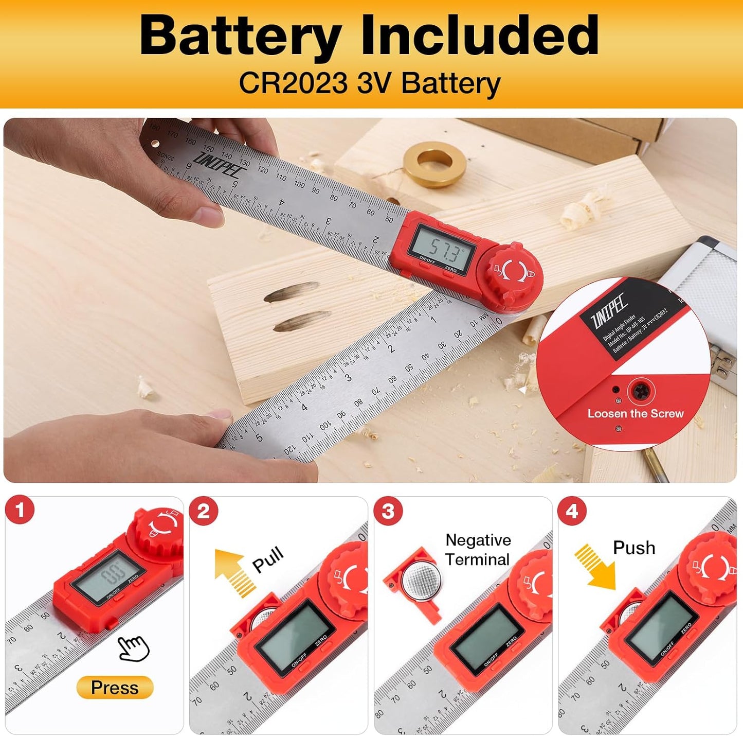 Digital Angle Finder Protractor, Angle Finder Ruler,Stainless steel 7inch 200mm, Angle Measuring Tool for Woodworking,Carpenter,Construction,DIY Measurement (Stainless Steel)