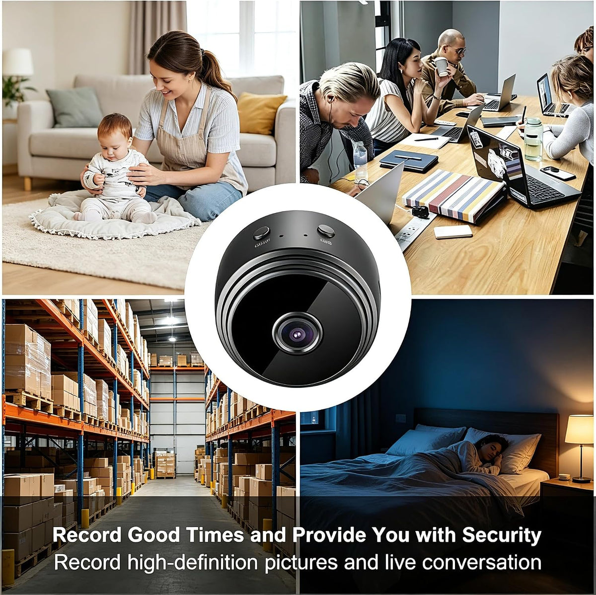 4 Pack Hidden Camera 1080P WiFi Night Vision for Pet Baby Home Security